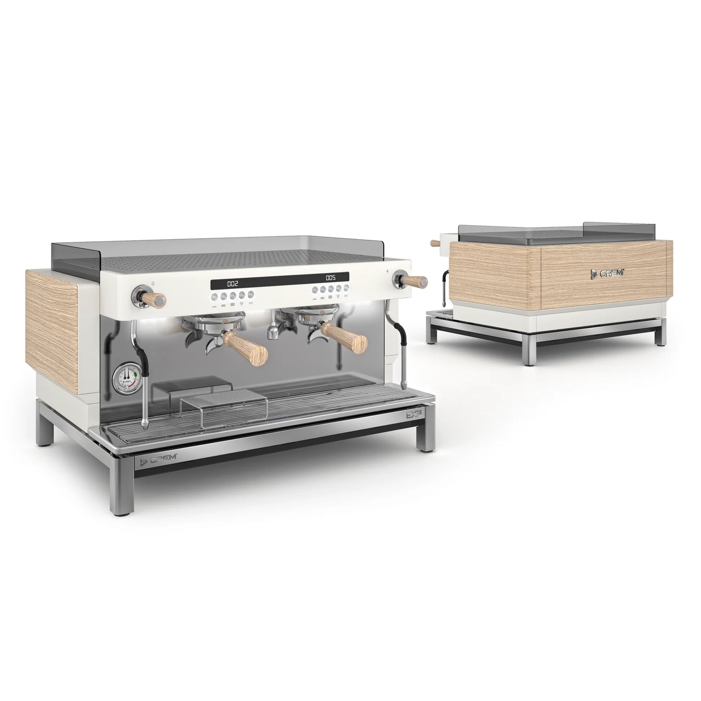 Crem EX3 2 Group Oak/White - Commercial Espresso Machine