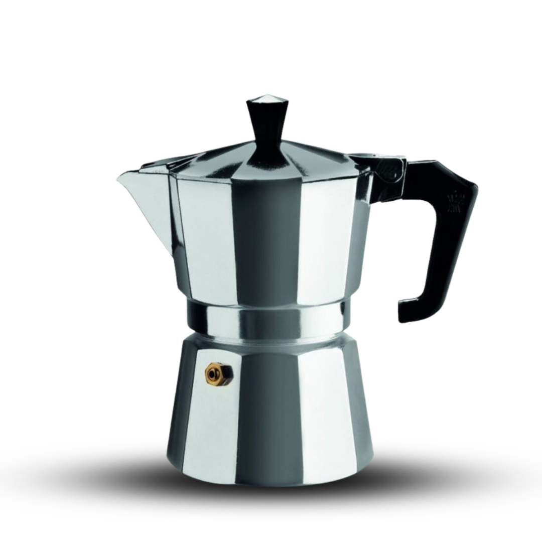 The silver Pezzetti Moka Pot